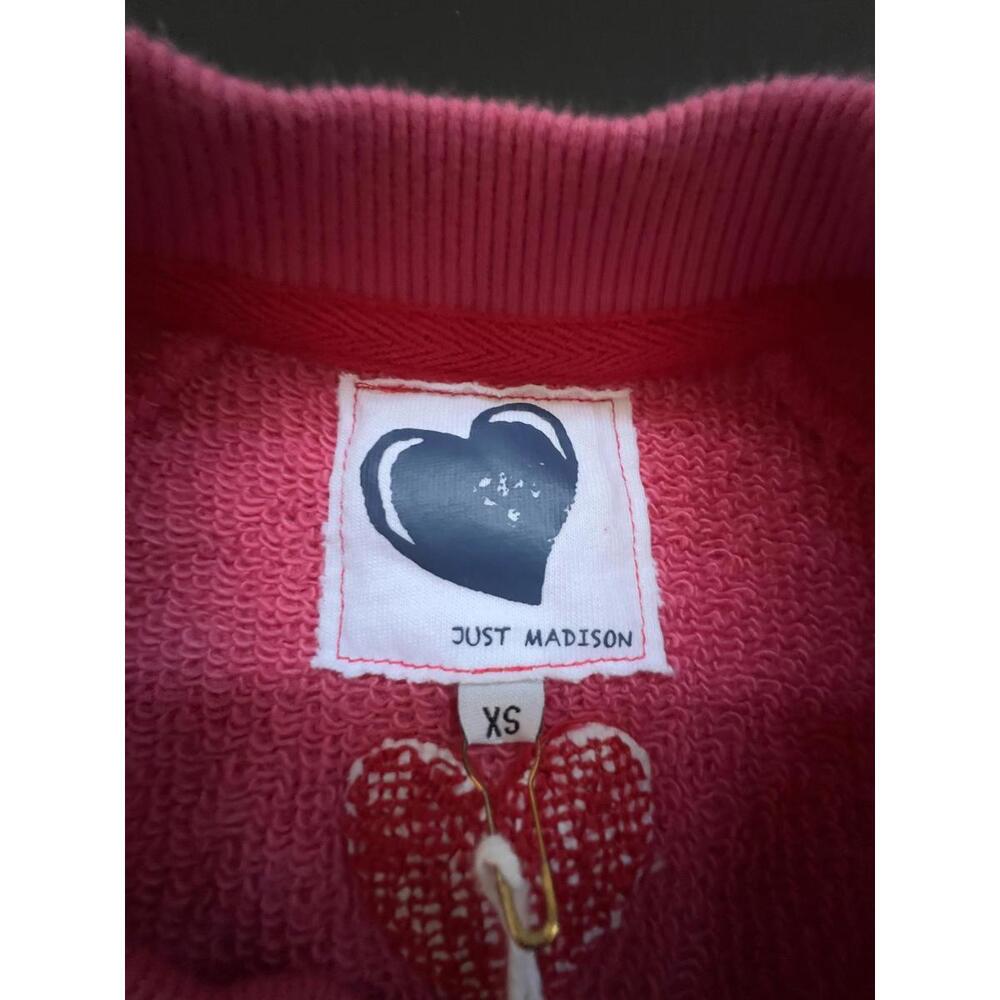 Just Madison NEW Pink Heart Embroidered Sweatshirt - XS - Picture 3 of 10